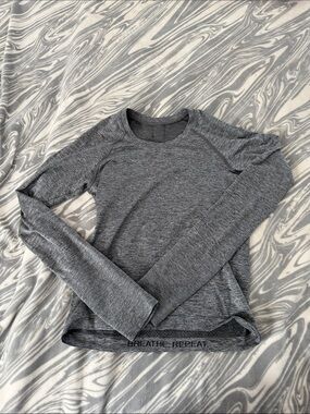 Lululemon Women's Grey Long-Sleeve Performance Top
